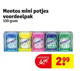 Kruidvat Mentos mini potjes voordeelpak 100 gram aanbieding