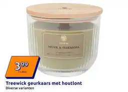 Action Treewick geurkaars met houtlont aanbieding