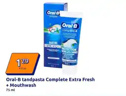 Action Oral-B tandpasta Complete Extra Fresh + Mouthwash aanbieding