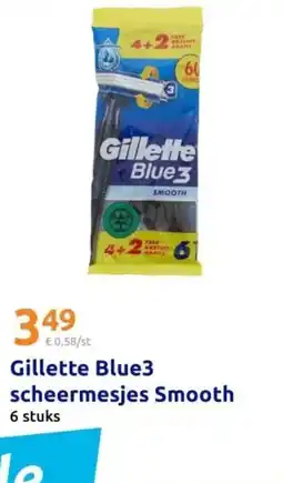 Action Gillette Blue3 scheermesjes Smooth aanbieding