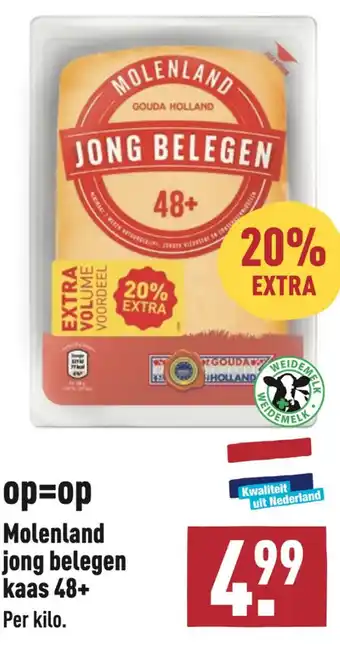 ALDI Molenland jong belegen kaas 48+ aanbieding