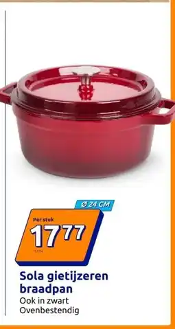 Action Sola gietijzeren braadpan aanbieding