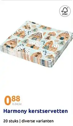 Action Harmony kerstservetten aanbieding