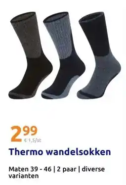 Action Thermo wandelsokken aanbieding