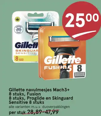 Etos Gillette navulmesjes Mach3+ aanbieding