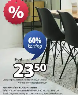 Jysk KLARUP stoelen aanbieding