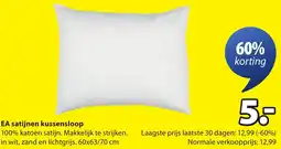 Jysk EA satijnen kussensloop aanbieding