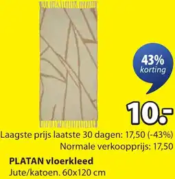 Jysk Platan vloerkleed aanbieding