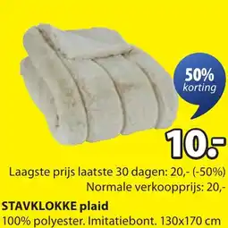 Jysk Stavklokke plaid aanbieding