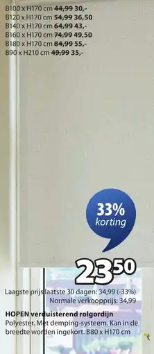 Jysk Hopen verduisterend rolgordijn aanbieding