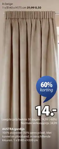 Jysk Austra gordijn aanbieding