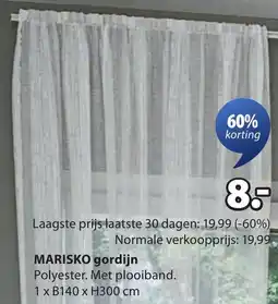 Jysk Marisko gordijn aanbieding