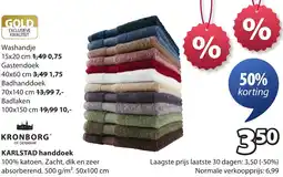 Jysk Kronborg Karlstad handdoek aanbieding