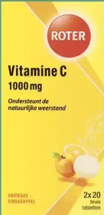 Etos Roter vitamine C' is goed voor de weerstand bruis 1000 mg abrikoos-sinaasappel 40 bruistabletten aanbieding