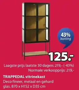 Jysk Trappedal vitrinekast aanbieding