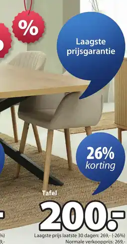 Jysk Nortoft tafel aanbieding