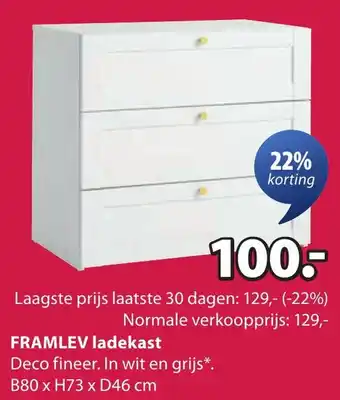 Jysk Framlev ladekast aanbieding