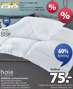 Jysk Hoie of Scandinavia Downfeel synthetisch dekbed aanbieding