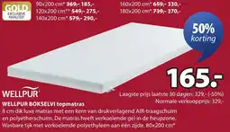 Jysk Wellpur bokselvi topmatras aanbieding