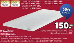 Jysk Dreamzone Hopen topmatras aanbieding
