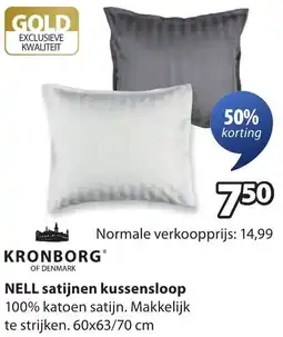 Jysk Kronborg Nell satijnen kussensloop aanbieding