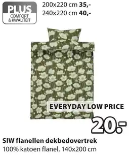 Jysk SIW flanellen dekbedovertrek aanbieding