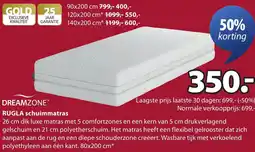 Jysk Dreamzone Rugla schuimmatras aanbieding