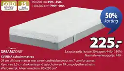 Jysk Dreamzone Svinna schuimmatras aanbieding