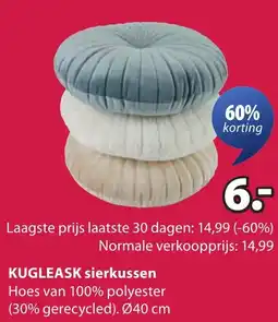 Jysk Kugleask sierkussen aanbieding