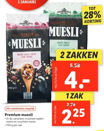 Lidl Premium muesli aanbieding