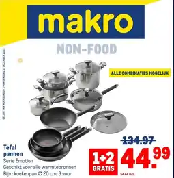 Makro Tefal pannen aanbieding