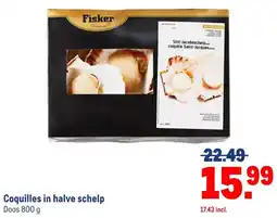 Makro Coquilles in halve schelp aanbieding