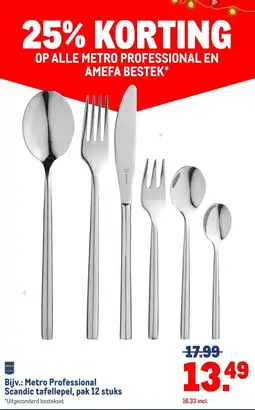 Makro ALLE METRO PROFESSIONAL EN AMEFA BESTEK aanbieding