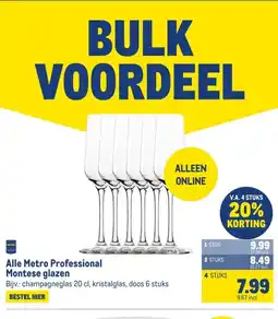 Makro Alle Metro Professional Montese glazen aanbieding