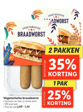 Lidl Vegetarische braadworst aanbieding