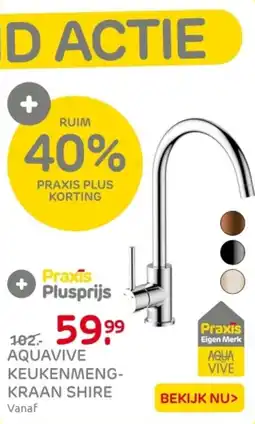Praxis Aquavive keukenmengkraan shire aanbieding