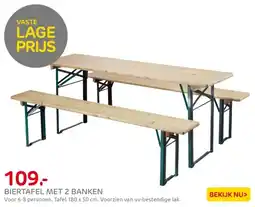 Praxis Biertafel met 2 banken aanbieding