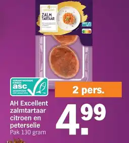 Albert Heijn AH Excellent zalmtartaar citroen en peterselie aanbieding