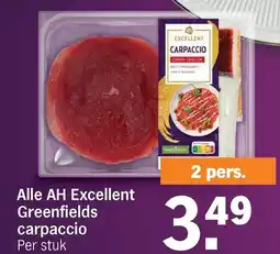 Albert Heijn Alle AH Excellent Greenfields carpaccio aanbieding