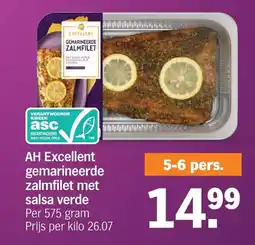 Albert Heijn AH Excellent gemarineerde zalmfilet met salsa verde aanbieding