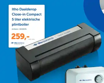 Warmteservice Itho Daalderop Close-in Compact 5 liter elektrische plintboiler aanbieding