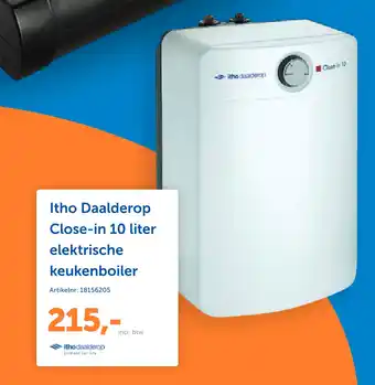 Warmteservice Itho Daalderop Close-in 10 liter elektrische keukenboiler aanbieding