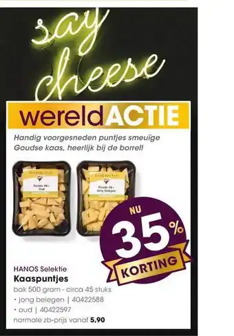 HANOS Hanos Selektie Kaaspuntjes 35% Korting aanbieding