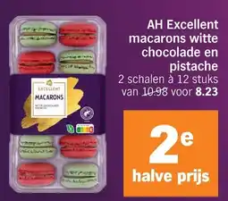 Albert Heijn AH Excellent macarons witte chocolade en pistache aanbieding