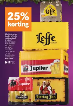 Albert Heijn Alle Hertog Jan, Jupiler of Leffe multipacks of kratten aanbieding