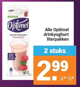 Albert Heijn Alle Optimel drinkyoghurt literpakken aanbieding