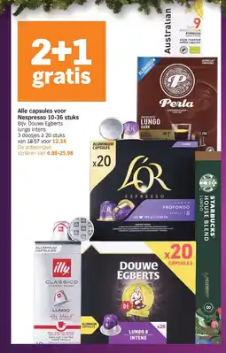 Albert Heijn Alle capsules voor Nespresso 10-36 stuks aanbieding