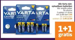Albert Heijn Alle Varta niet oplaadbare batterijen aanbieding