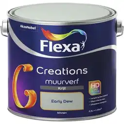 Praxis Flexa muurverf Creations krijt early dew 2,5L aanbieding