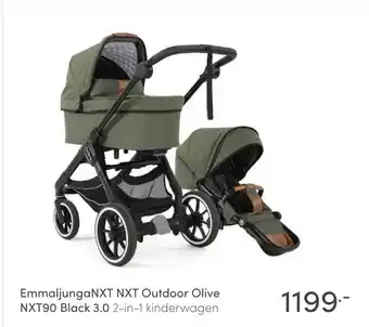 Baby & Tiener EmmaljungaNXT NXT Outdoor Olive NXT90 Black 3.0 2-in-1 kinderwagen aanbieding